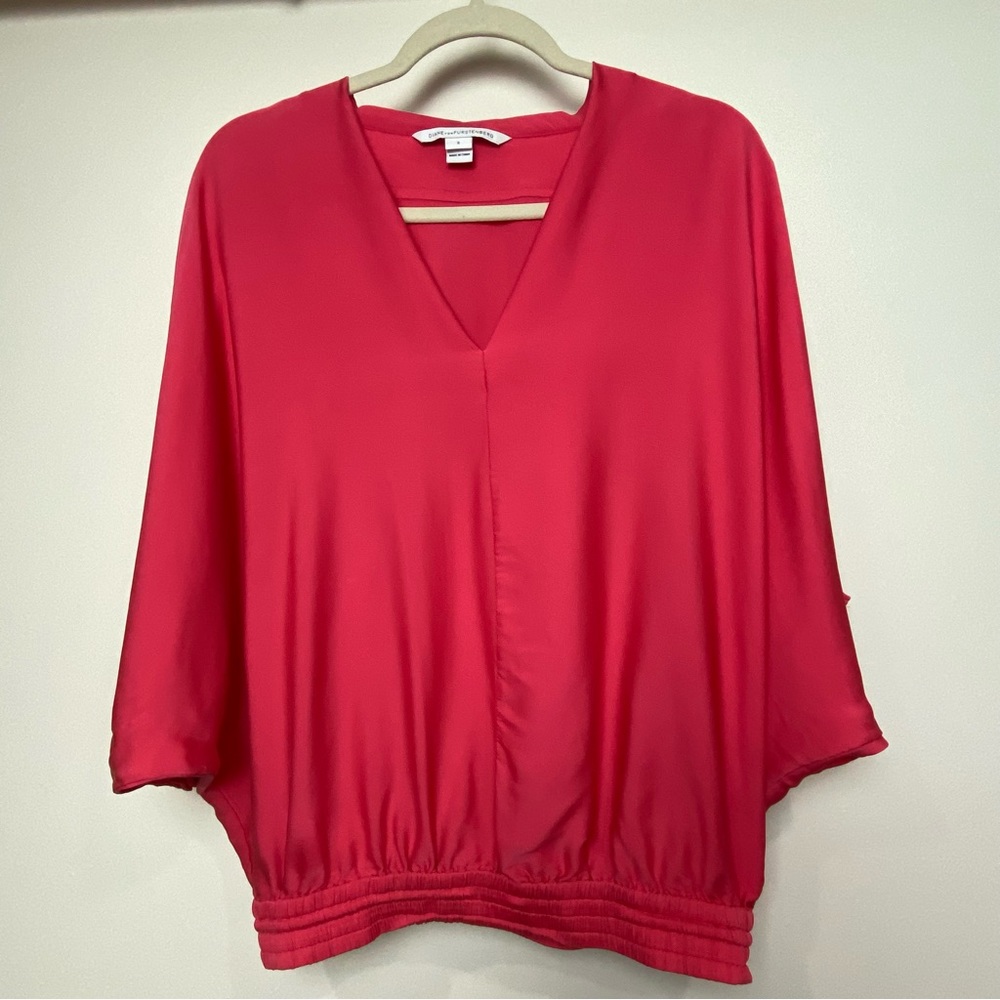 Diane Von Ferstenburg Sz small women’s shirt dolman sleeve v neck top